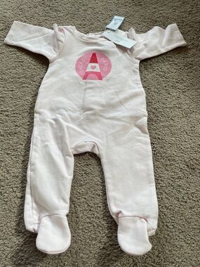 NWT Jacadi Baby Pink Footed One-Piece，baby 3M